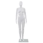 Corp manechin feminin, cu suport din sticlă, alb lucios, 175 cm