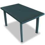 Set mobilier de exterior, 7 piese, verde, plastic
