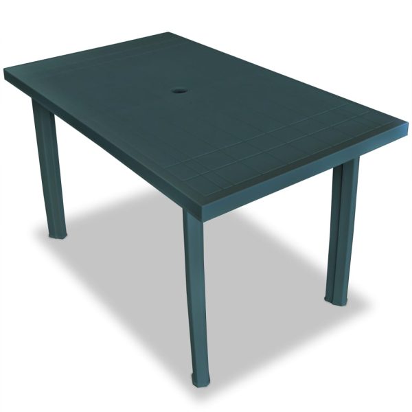 Set mobilier de exterior, 7 piese, verde, plastic