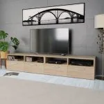 Comode TV 2 buc, PAL, 95x35x36 cm, culoarea stejarului