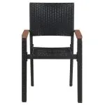 Scaune de exterior, 2 buc., negru, poliratan
