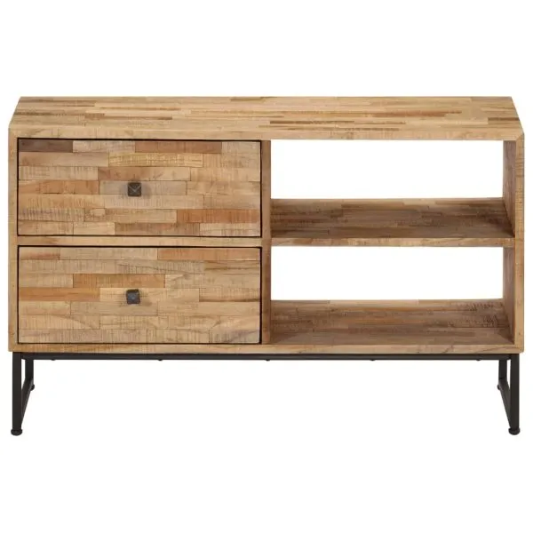 Comodă TV din lemn masiv de tec reciclat, 90 x 30 x 55 cm