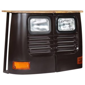 Dulap tip camion, gri închis, lemn masiv de mango