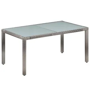 Set mobilier de exterior cu perne, 7 piese, gri, poliratan