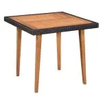 Set mobilier de exterior, 5 piese, negru și maro, poliratan