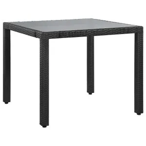 Set mobilier de exterior, 5 piese, negru, poliratan