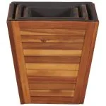 Set straturi înălțate grădină, 3 piese, lemn de acacia, pătrate