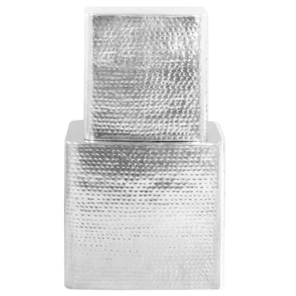 Măsuțe de cafea, 2 buc., argintiu, aluminiu
