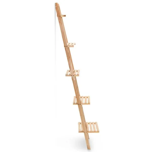 Raft de perete tip scară, lemn de cedru, 41,5 x 30 x 176 cm