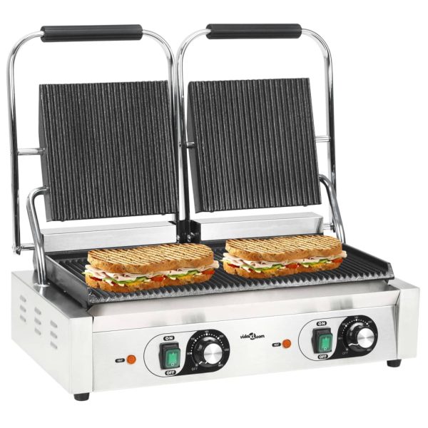 Grill Panini dublu cu striații, 57×30,5×20 cm, 3600 W