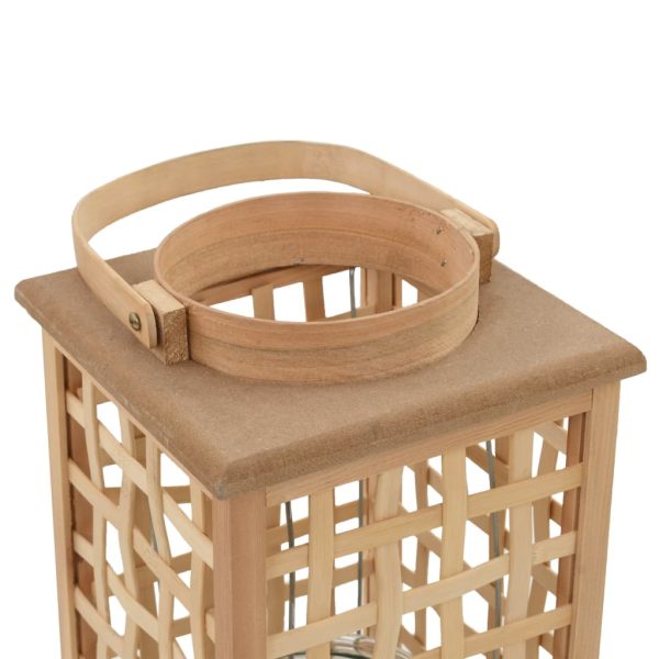 Suport de lumânări suspendat tip felinar, natural, bambus