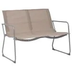 Set mobilier de grădină, 4 piese, gri taupe, oțel și textil