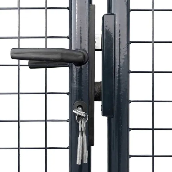 Poartă din plasă de grădină, gri, 289×175 cm, oțel galvanizat