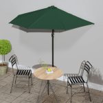 Umbrelă de soare pentru balcon, tijă aluminiu, verde, 270x144cm