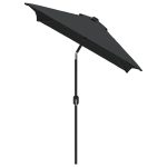 Umbrelă de soare exterior, stâlp metal, antracit, 300×200 cm