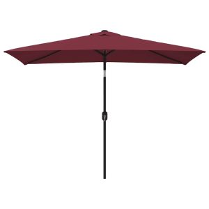 Umbrelă de soare exterior stâlp metalic, roșu bordo, 300×200 cm
