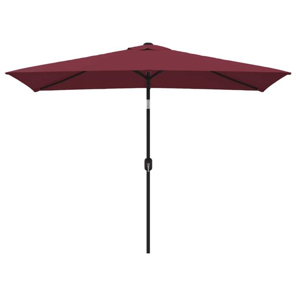 Umbrelă de soare exterior stâlp metalic, roșu bordo, 300×200 cm