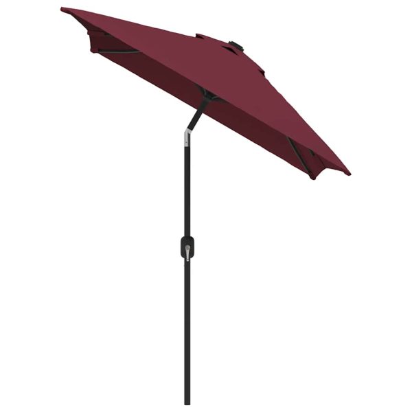 Umbrelă de soare exterior stâlp metalic, roșu bordo, 300×200 cm
