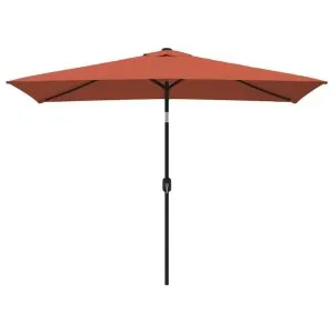 Umbrelă de soare exterior, stâlp metalic, cărămiziu, 300×200 cm