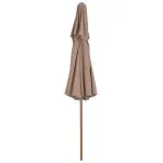 Umbrelă de soare dublă, stâlp din lemn, 270 cm, gri taupe