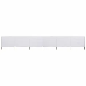 Paravan anti-vânt cu 6 panouri, alb, 800 x 80 cm, textil