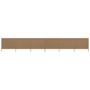 Paravan anti-vânt cu 6 panouri, gri taupe, 800×80 cm, textil