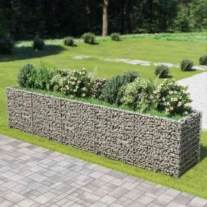 Strat înălțat gabion, 450 x 90 x 100 cm, oțel galvanizat