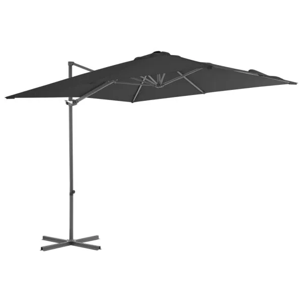 Umbrelă în consolă cu stâlp din oțel, antracit, 250×250 cm