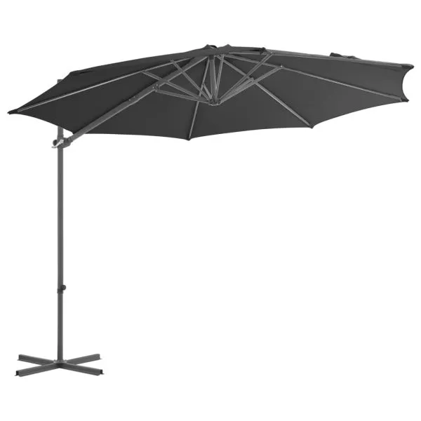 Umbrelă în consolă cu stâlp din oțel, antracit, 300 cm