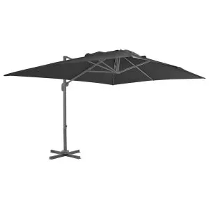 Umbrelă în consolă cu stâlp din aluminiu, 400×300 cm, antracit