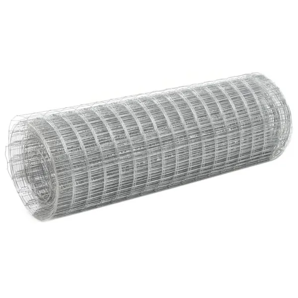 Plasă de sârmă găini, argintiu, 25 x 0,5 m, oțel galvanizat