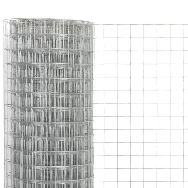 Plasă de sârmă găini, argintiu, 25 x 0,5 m, oțel galvanizat