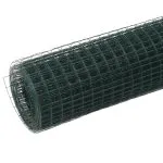 Plasă de sârmă găini, verde, 10 x 1,5 m, oțel cu înveliș PVC