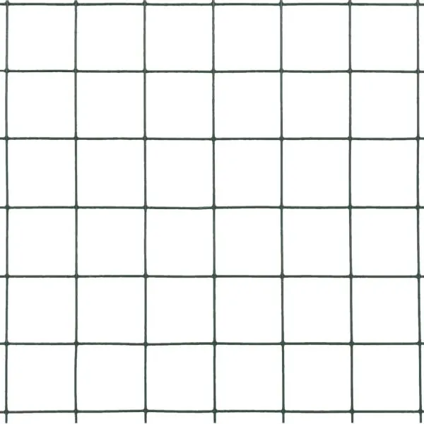 Plasă de sârmă găini, verde, 10 x 1,5 m, oțel cu înveliș PVC