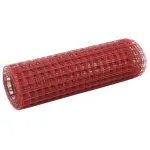 Plasă de sârmă găini, roșu, 25 x 0,5 m, oțel cu înveliș PVC