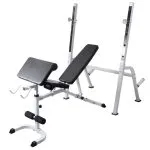 Bancă fitness cu rastel greutăți, set haltere/gantere, 120 kg