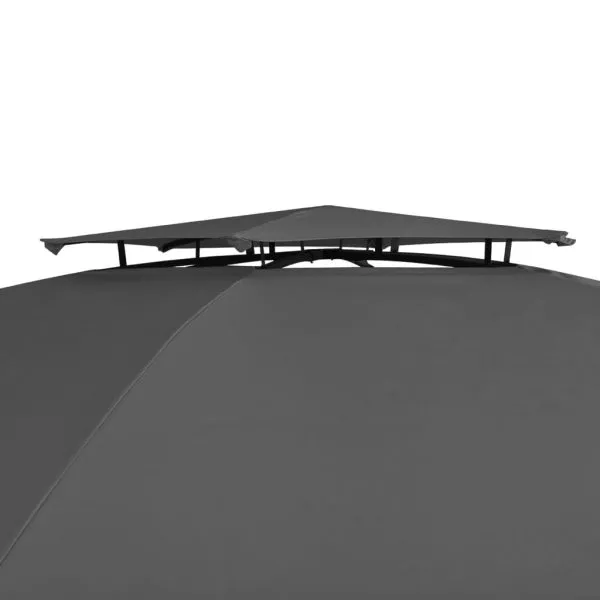 Marchiză pavilion de grădină cu perdele, 360×265 cm, hexagonal