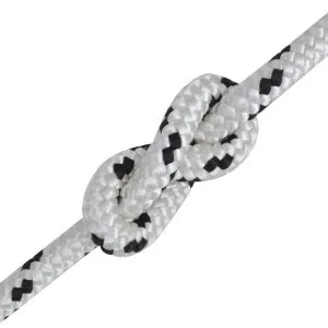 Frânghie împletită barcă, alb, 250 m, poliester, 6 mm