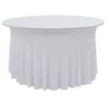 Huse elastice de masă lungi, 2 buc., alb, 180×74 cm