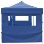 Cort petrecere pliabil cu 5 pereți laterali, albastru, 3 x 9 m