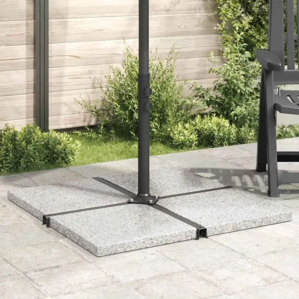 Placă de greutate umbrelă, gri, 25 kg, granit, pătrat