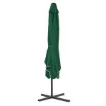 Umbrelă de soare de exterior, stâlp din oțel, verde, 250×250 cm