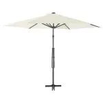 Umbrelă soare de exterior cu stâlp din oțel, nisipiu, 300 cm