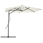 Umbrelă soare de exterior cu stâlp din oțel, nisipiu, 300 cm