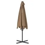 Umbrelă de soare de exterior, stâlp din oțel, gri taupe, 300 cm