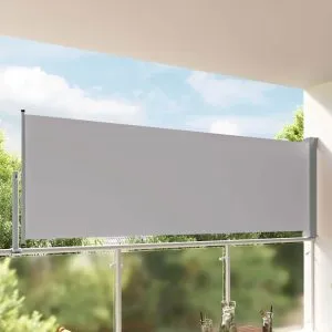 Copertină laterală retractabilă de terasă, gri, 120 x 300 cm