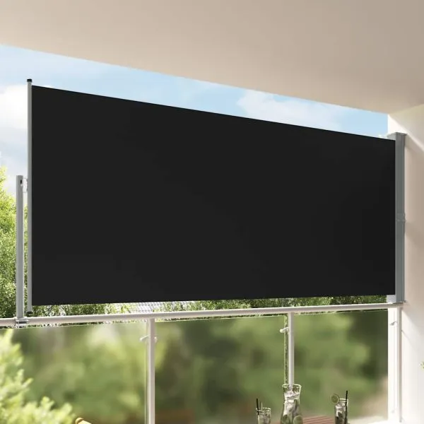 Copertină laterală retractabilă, negru, 160 x 300 cm