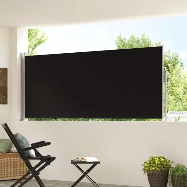 Copertină laterală retractabilă, negru, 120×300 cm