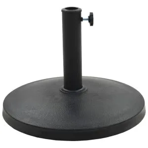 Suport umbrelă de soare rotund, negru, 10 kg, polirășină