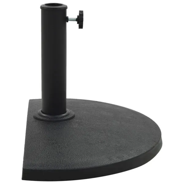 Suport umbrelă de soare, negru, 9 kg, polirășină, semi-rotund